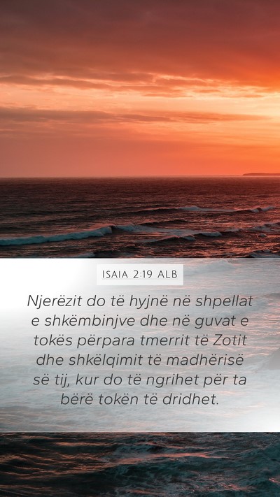 Isaia 2:19 ALB Bible Verse Image