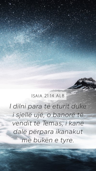 Isaia 21:14 ALB Bible Verse Image