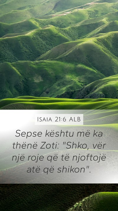 Isaia 21:6 ALB Bible Verse Image