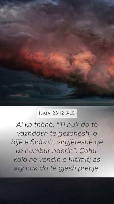 Isaia 23:12 ALB Bible Verse Image