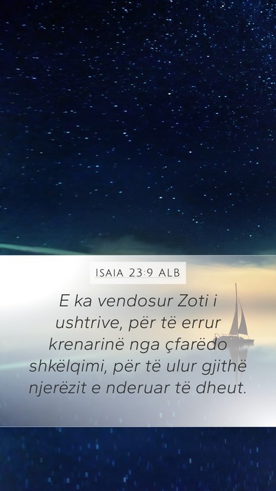Isaia 23:9 ALB Bible Verse Image