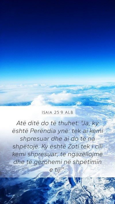 Isaia 25:9 ALB Bible Verse Image