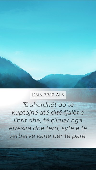 Isaia 29:18 ALB Bible Verse Image