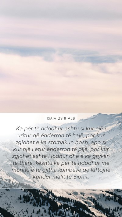 Isaia 29:8 ALB Bible Verse Image