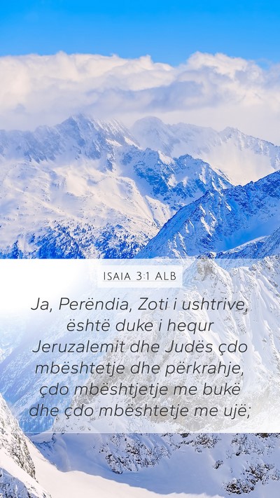 Isaia 3:1 ALB Bible Verse Image
