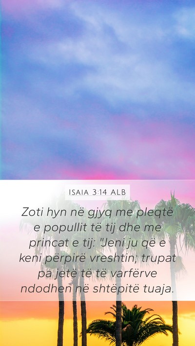 Isaia 3:14 ALB Bible Verse Image