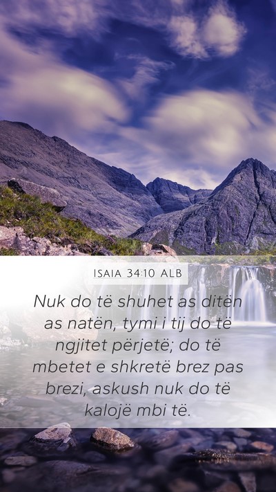 Isaia 34:10 ALB Bible Verse Image