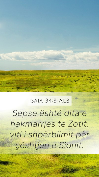 Isaia 34:8 ALB Bible Verse Image