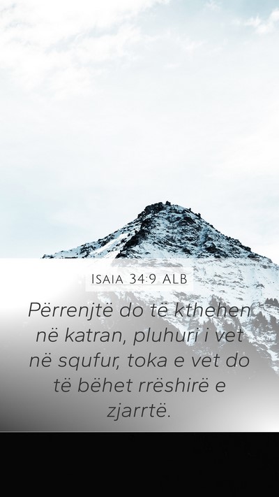 Isaia 34:9 ALB Bible Verse Image