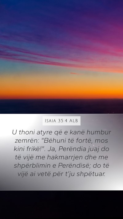 Isaia 35:4 ALB Bible Verse Image