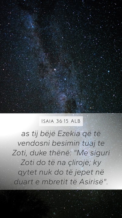 Isaia 36:15 ALB Bible Verse Image