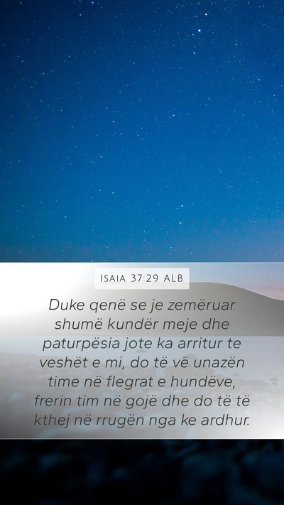 Isaia 37:29 ALB Bible Verse Image
