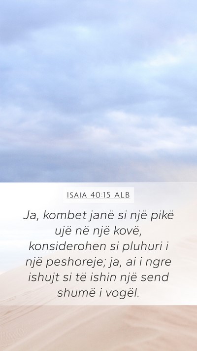 Isaia 40:15 ALB Bible Verse Image