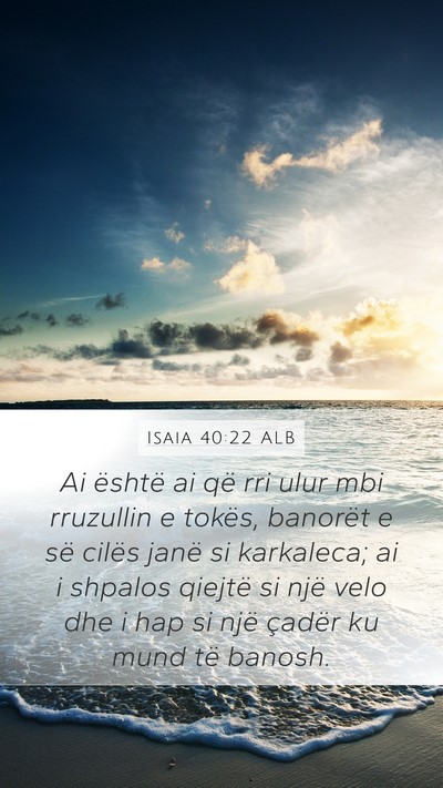 Isaia 40:22 ALB Bible Verse Image