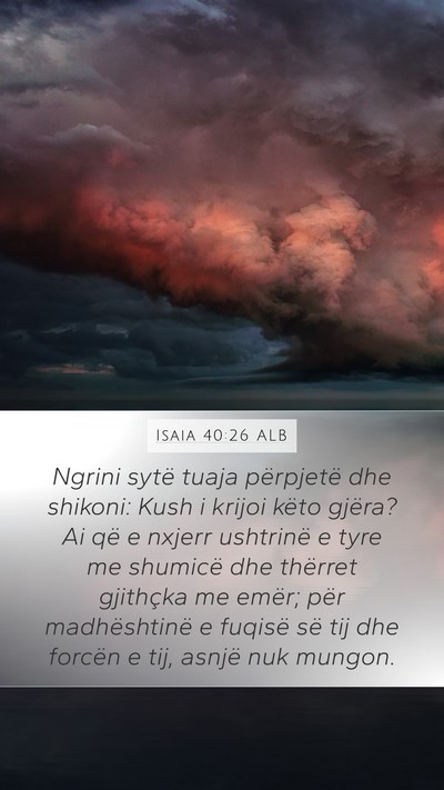 Isaia 40:26 ALB Bible Verse Image
