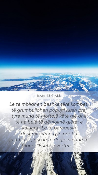 Isaia 43:9 ALB Bible Verse Image