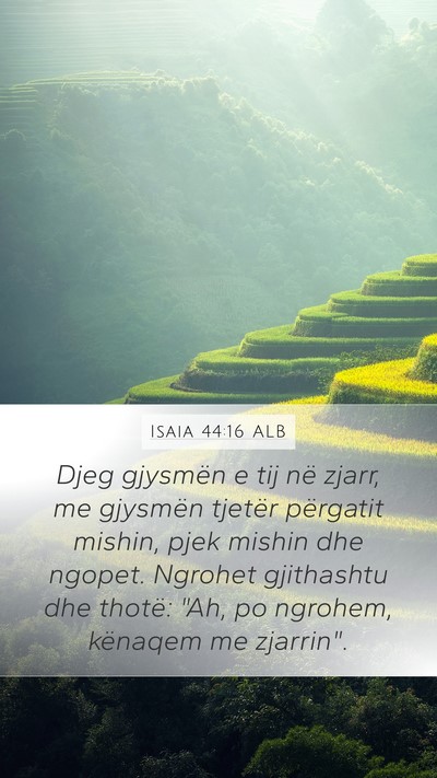 Isaia 44:16 ALB Bible Verse Image