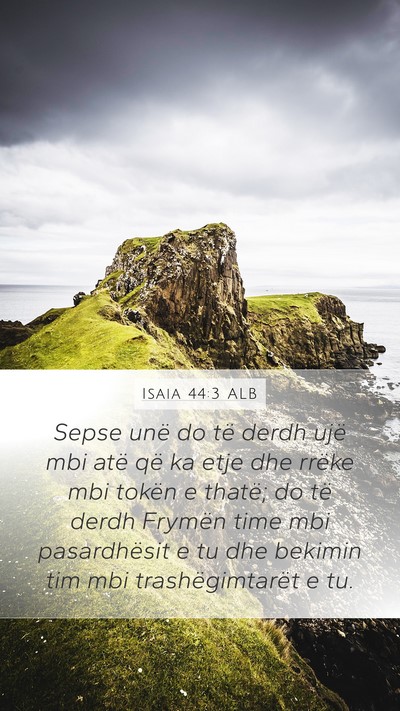 Isaia 44:3 ALB Bible Verse Image