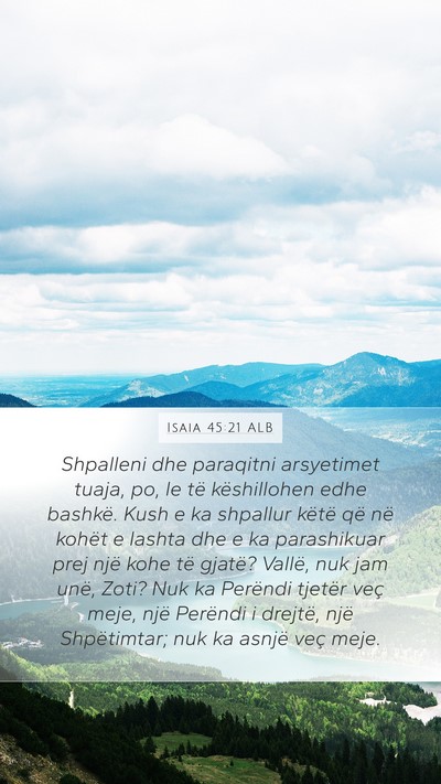 Isaia 45:21 ALB Bible Verse Image