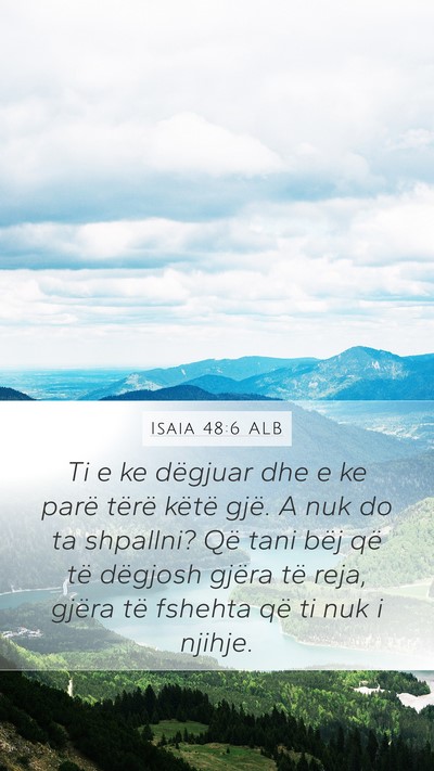 Isaia 48:6 ALB Bible Verse Image