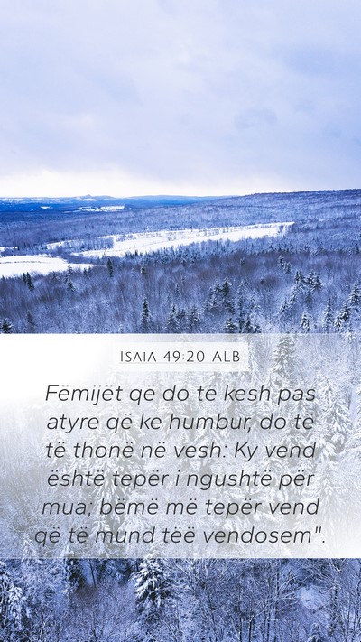 Isaia 49:20 ALB Bible Verse Image