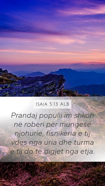 Isaia 5:13 ALB Bible Verse Image