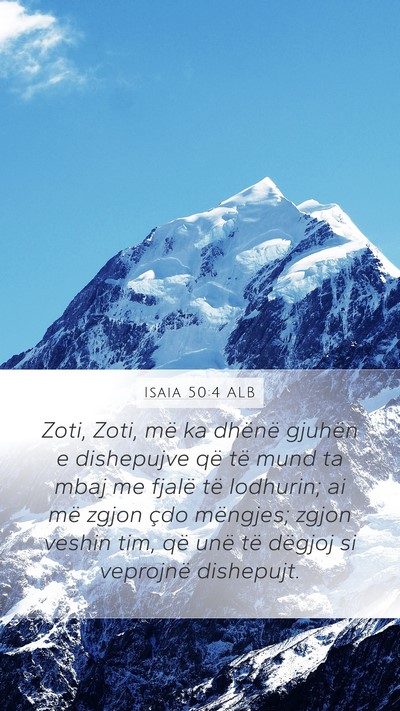 Isaia 50:4 ALB Bible Verse Image