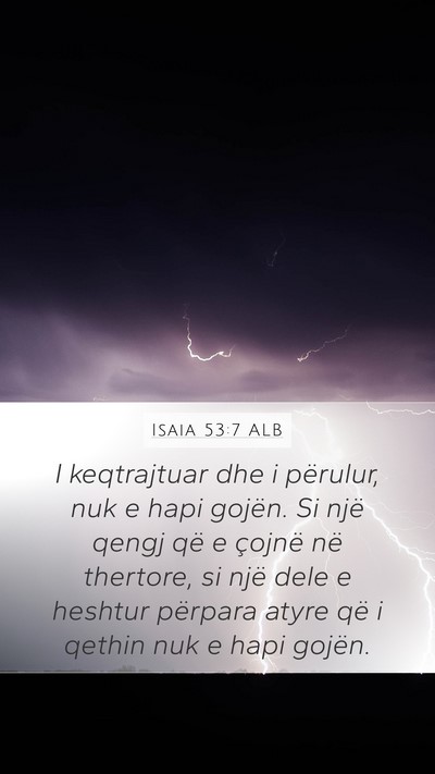 Isaia 53:7 ALB Bible Verse Image