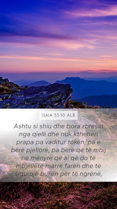 Isaia 55:10 ALB Bible Verse Image