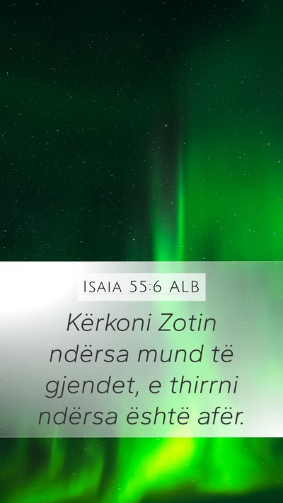 Isaia 55:6 ALB Bible Verse Image