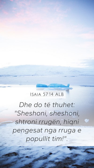 Isaia 57:14 ALB Bible Verse Image