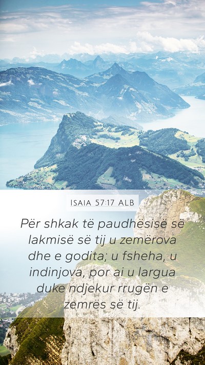 Isaia 57:17 ALB Bible Verse Image