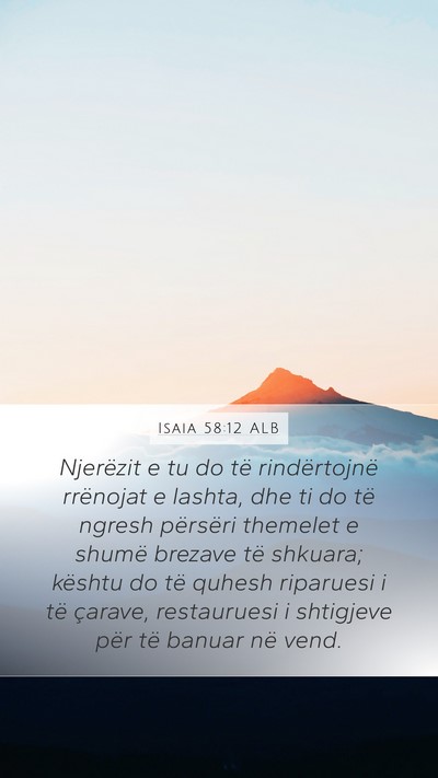 Isaia 58:12 ALB Bible Verse Image