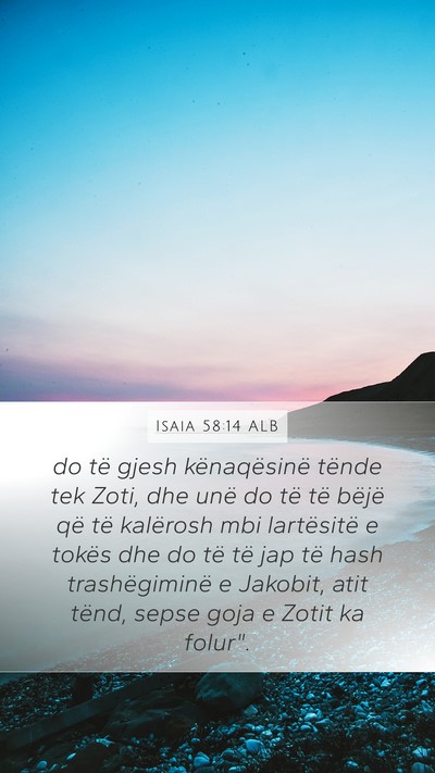 Isaia 58:14 ALB Bible Verse Image