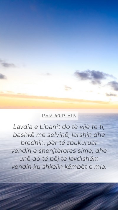 Isaia 60:13 ALB Bible Verse Image