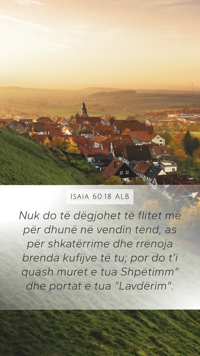 Isaia 60:18 ALB Bible Verse Image