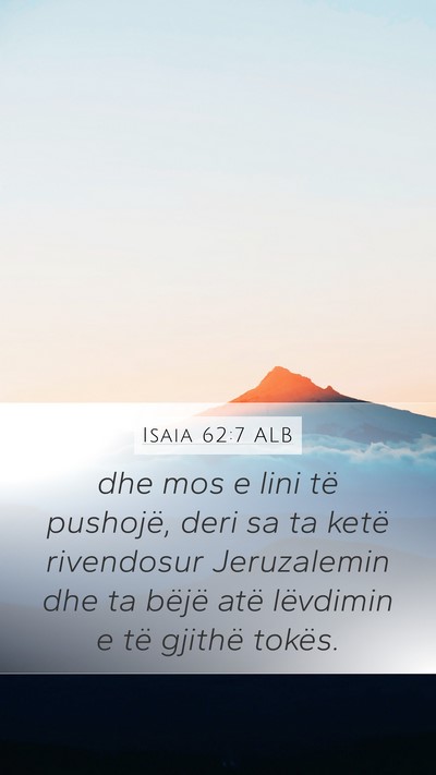 Isaia 62:7 ALB Bible Verse Image