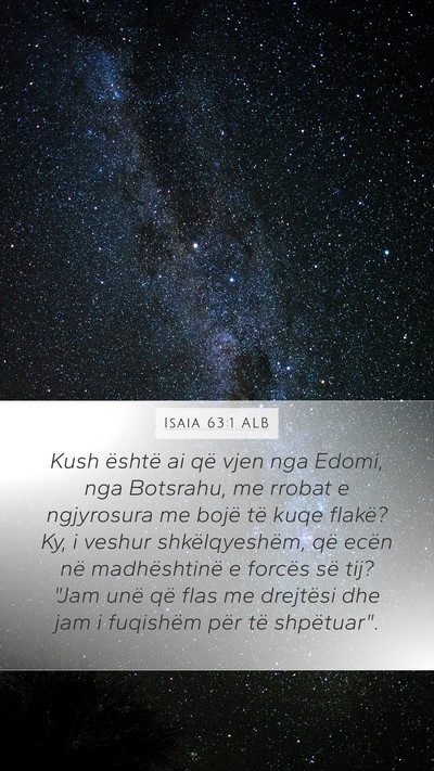 Isaia 63:1 ALB Bible Verse Image