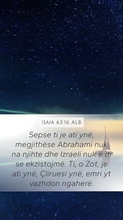 Isaia 63:16 ALB Bible Verse Image