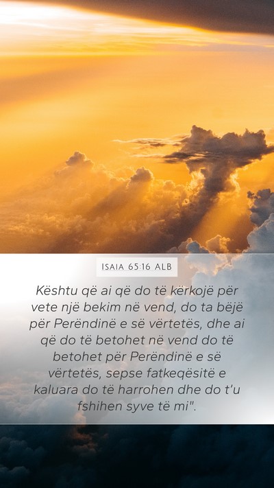 Isaia 65:16 ALB Bible Verse Image