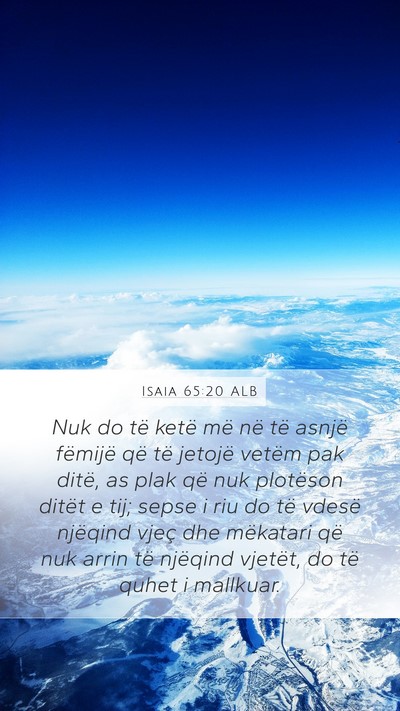 Isaia 65:20 ALB Bible Verse Image