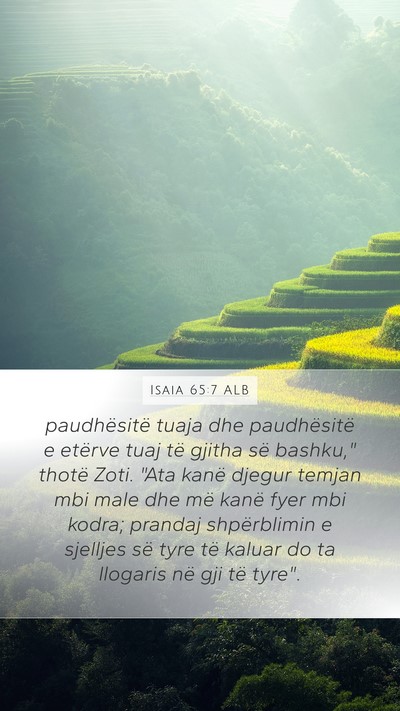 Isaia 65:7 ALB Mobile Phone Wallpaper - paudhësitë tuaja dhe paudhësitë e etërve - Mobile Bible Verse Wallpaper