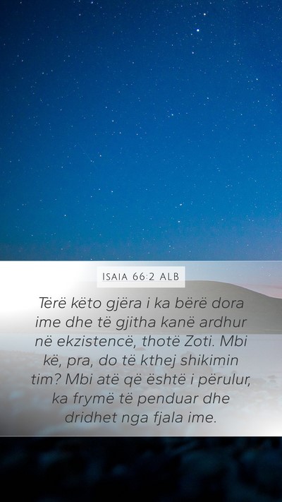 Isaia 66:2 ALB Bible Verse Image