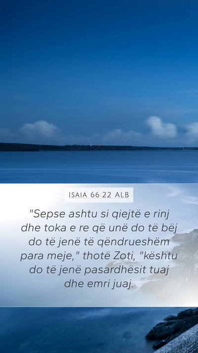 Isaia 66:22 ALB Bible Verse Image