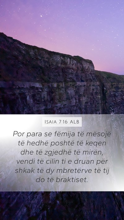 Isaia 7:16 ALB Bible Verse Image