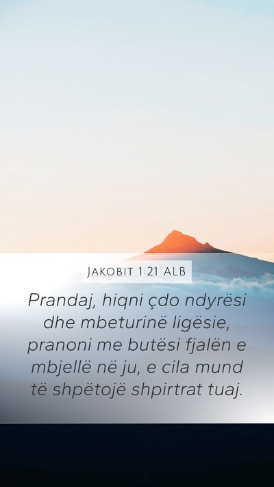 Jakobit 1:21 ALB Bible Verse Image
