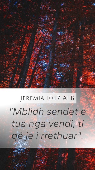 Jeremia 10:17 ALB Bible Verse Image