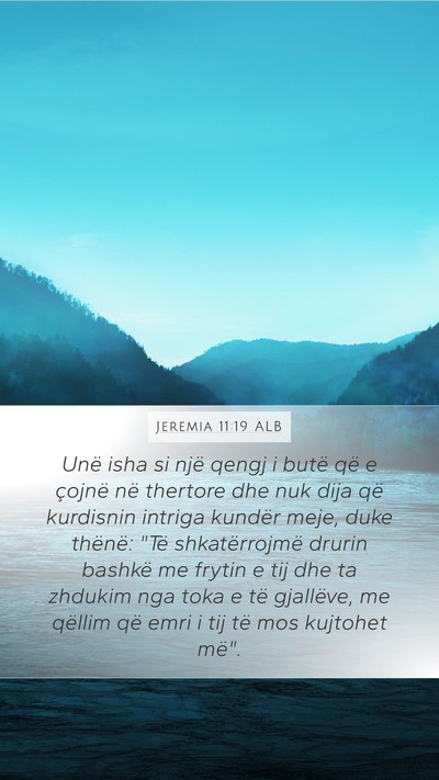Jeremia 11:19 ALB Bible Verse Image