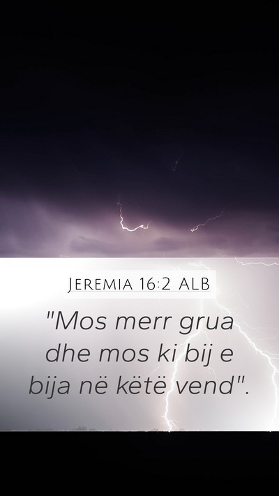 Jeremia 16:2 ALB Bible Verse Image