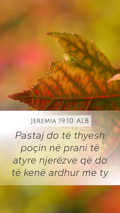 Jeremia 19:10 ALB Bible Verse Image